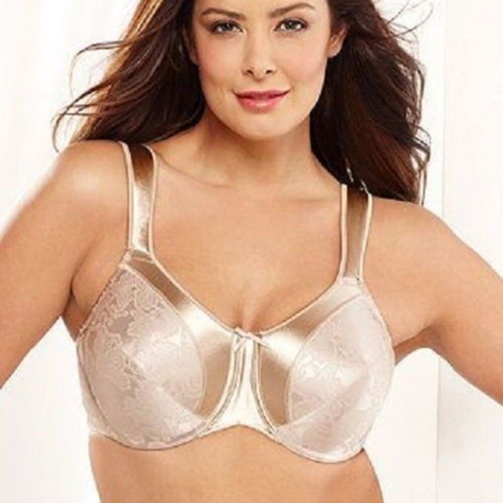 Bali Satin Tracings 3562 Minimizer Underwire Bra Women 40D Nude NWT